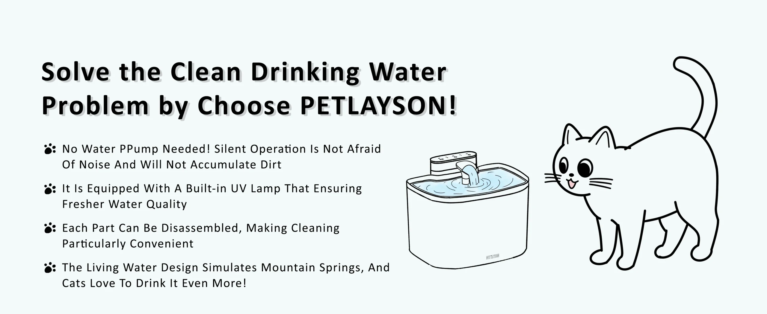 pet layson pumpless cat water fountain, smart cordless fountains battery operated, 3.6l/122oz with maglev valve technology rechargeable water dispenser for cat &dog, 2 filters,2 nozzles(black, m1)