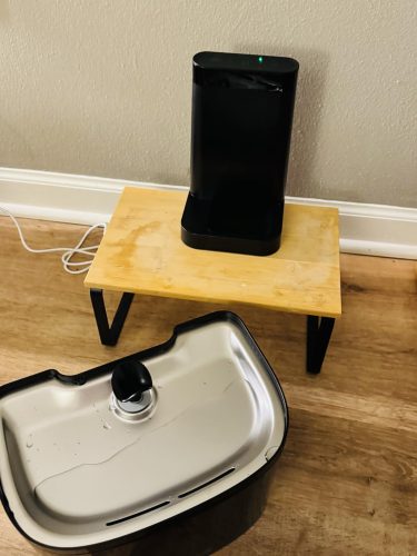 Click to view full screen pet layson pumpless cat water fountain, smart cordless fountains battery operated, 3.6l/122oz with maglev valve technology rechargeable water dispenser for cat &dog, 2 filters,2 nozzles(black, m1)