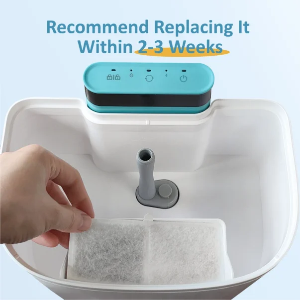 pet layson 8 pack cat water fountain filter replacements compatible with m1 or m1 pro(3.6l/122oz)