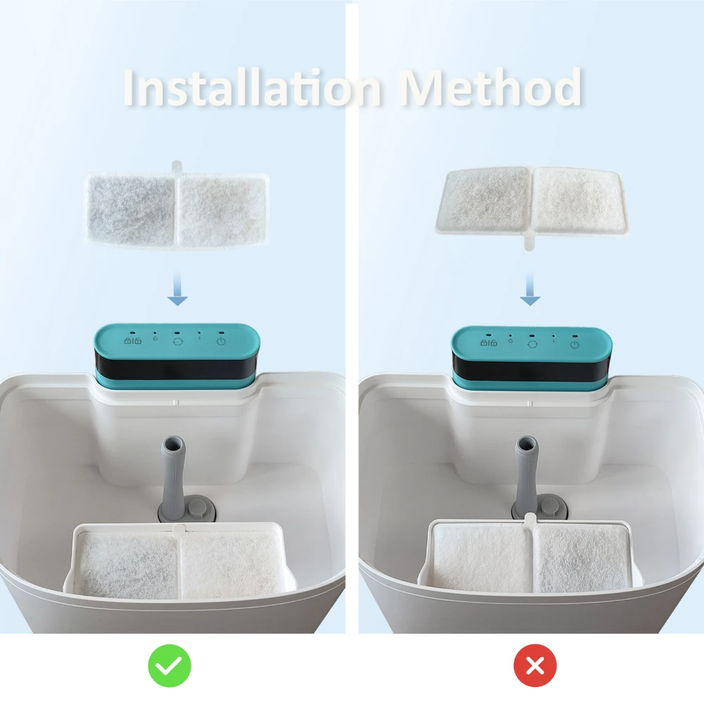 pet layson 8 pack cat water fountain filter replacements compatible with m1 or m1 pro(3.6l/122oz)