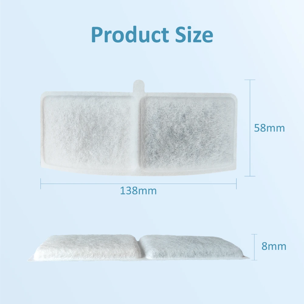 pet layson 8 pack cat water fountain filter replacements compatible with m1 or m1 pro(3.6l/122oz)