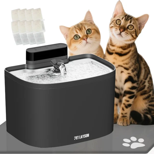 pet layson 8 pack cat water fountain filter replacements compatible with m1 or m1 pro(3.6l/122oz)